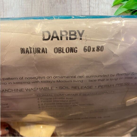 Vintage Tablecloth QUAKER LACE DARBY NATURAL OBLONG 60x 80 NIP - Picture 3 of 5